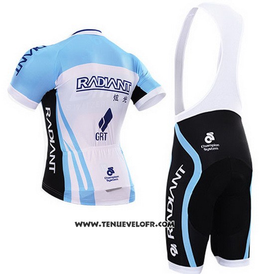 Maillot Ciclismo To The Fore Azur et Blanc Manches Courtes et Cuissard